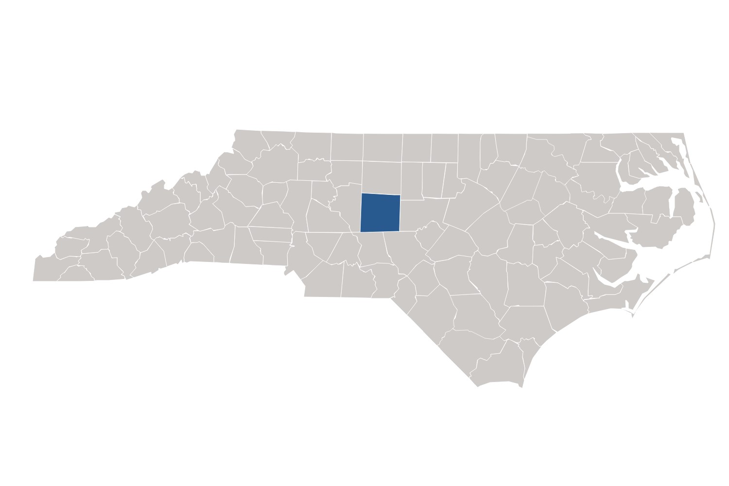 Map of Central North Carolina 